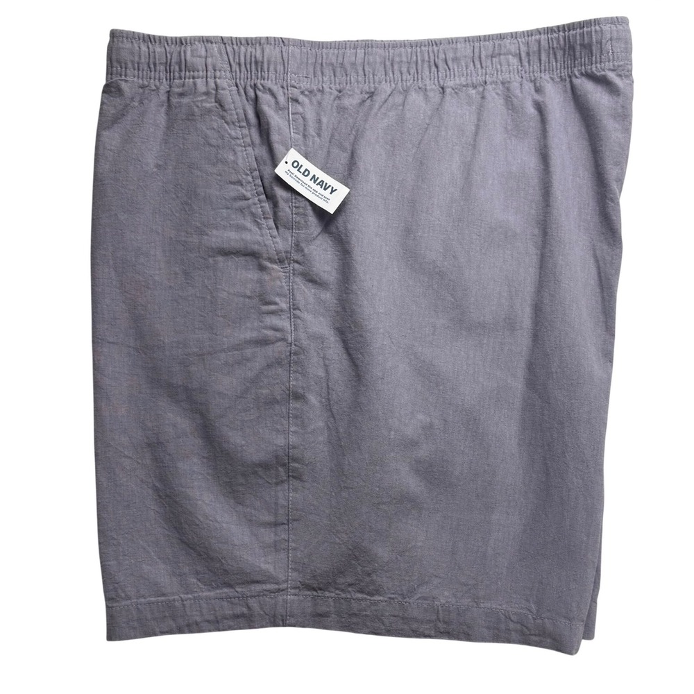 Old Navy Mens 4XL‎ Linen Blend Jogger Shorts Purple Grey Elastic Waist